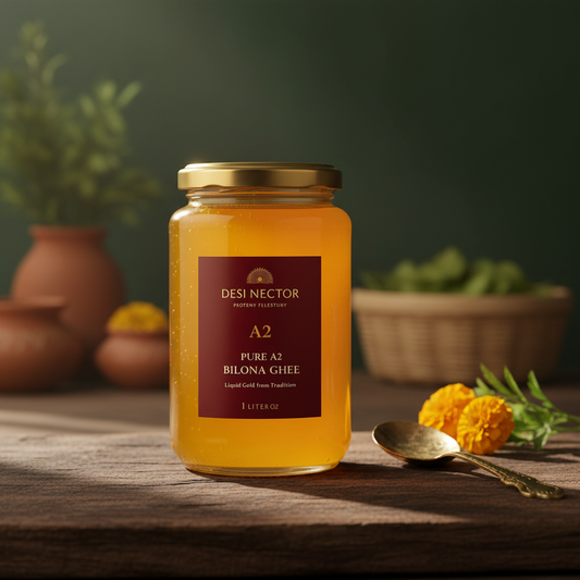 Desi Nectar A2 Bilona Ghee in square format