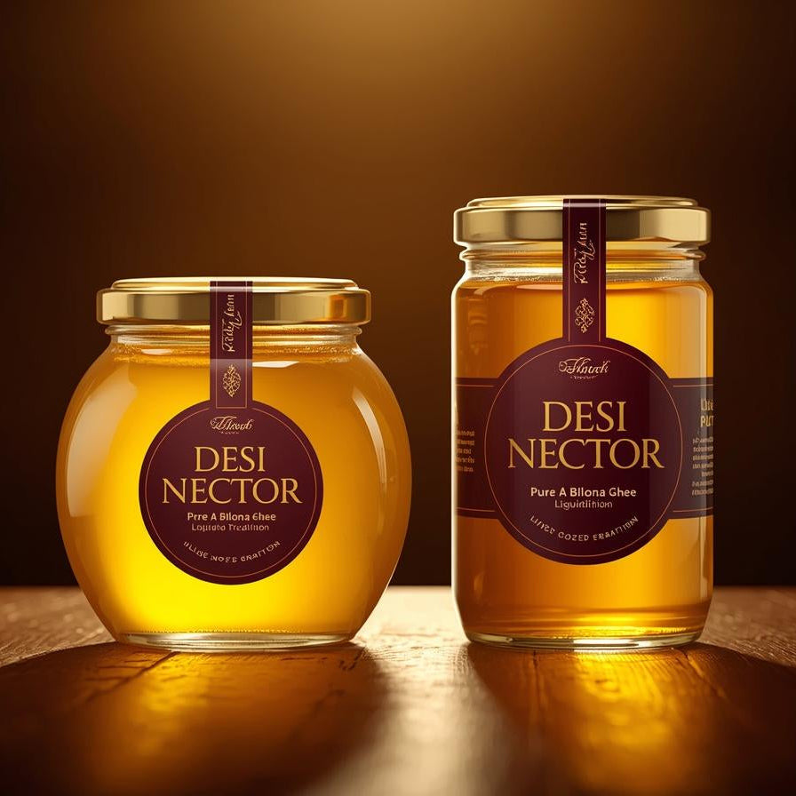 DESI NECTOR A2 BILONA  GHEE - COMBO ( 1 LITER & 500 ML )